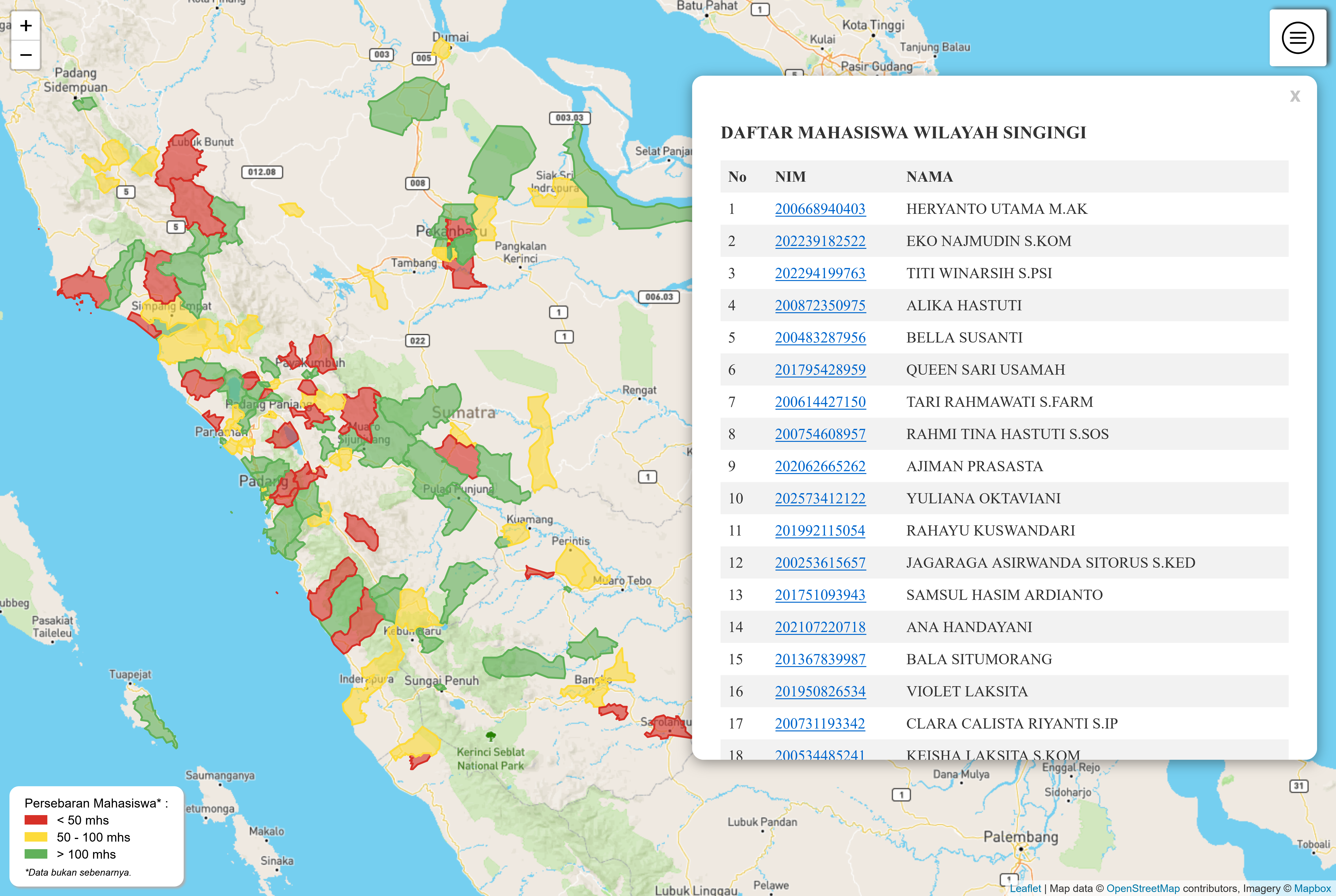 Map-Based Students Distribution